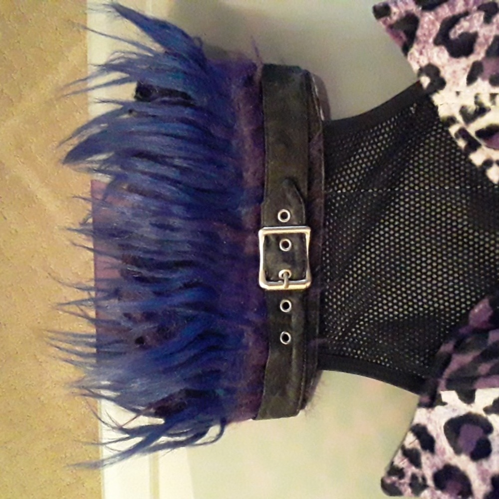 Lip Service Purple Leopard Bodysuit with Black Details - Picture 3 of 11